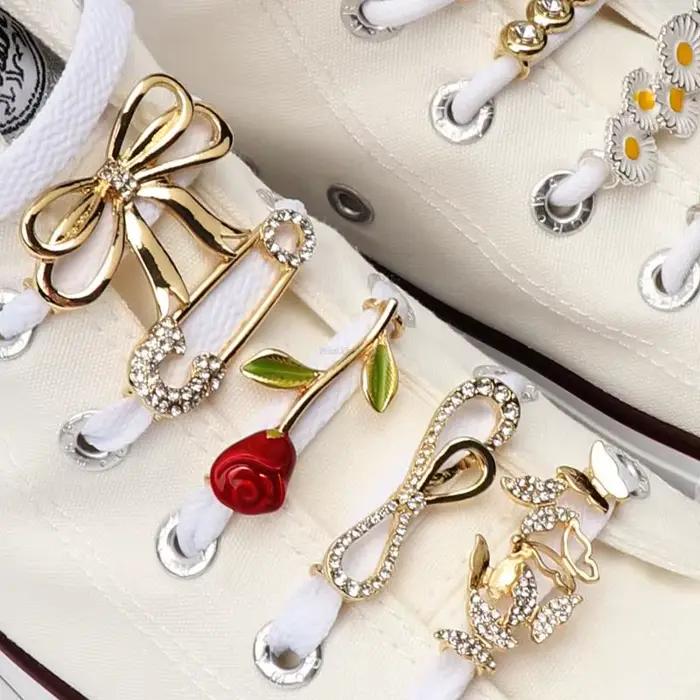 Lacets Clips décorations breloques strass chaussures breloques Faux bijoux baskets fille cadeau bric