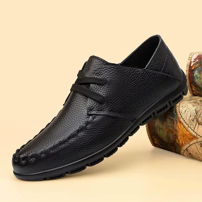 Marque de luxe hommes chaussures en cuir faites à la main été en cuir véritable évider chaussures dé