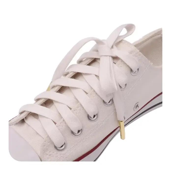 Coolstring – lacets cirés avec pointes en métal doré, 8MM, 100% coton, noir, blanc, rouge, bleu, imp