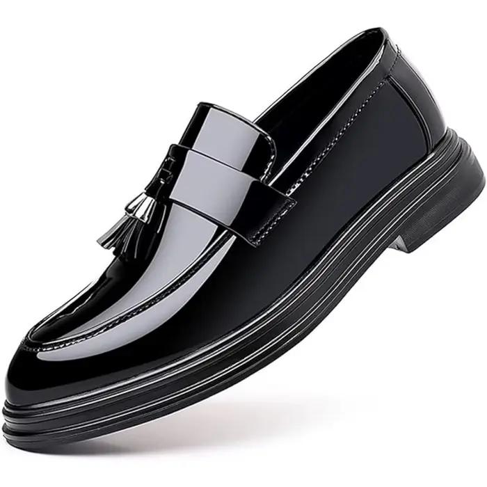 Hommes glands haute brillance brevet Penny mocassins mode formel affaires décontracté Oxford sans la