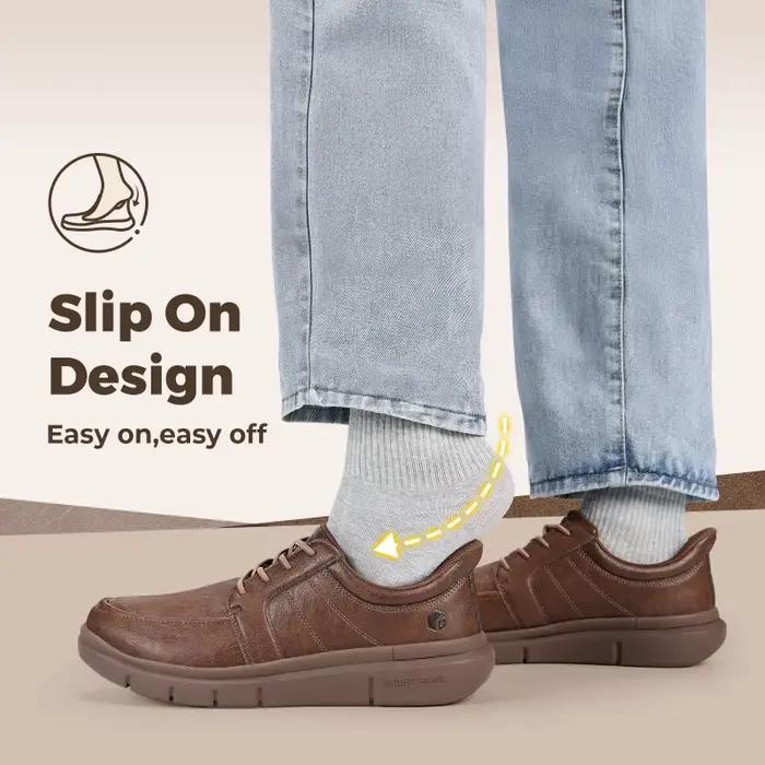 FitVille – chaussures larges à enfiler pour hommes, chaussures Oxford légères et décontractées, bask