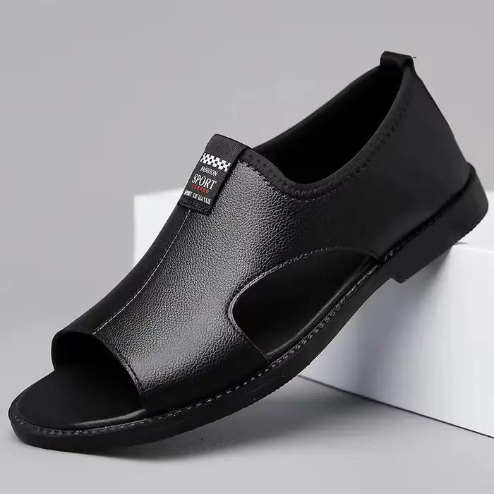 Marque homme sandales concepteur de mode en cuir décontracté pour hommes été confortable plage panto
