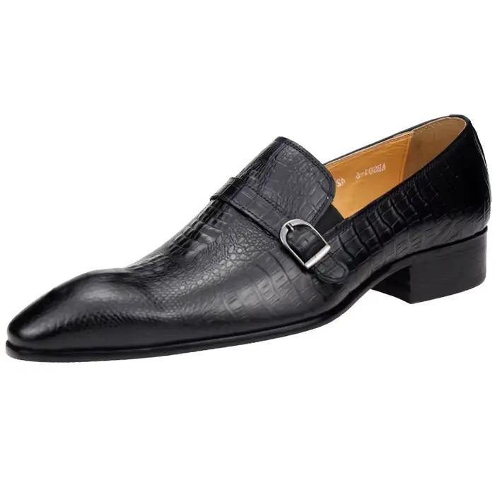 Mocassins en cuir de vache véritable faits à la main pour hommes, chaussures de mariage formelles et
