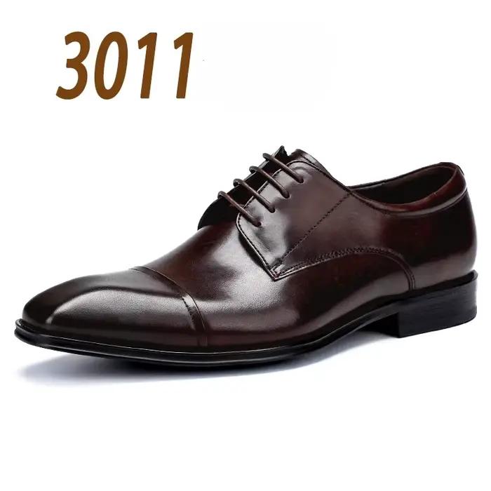 Mocassins Oxford italiens en cuir élégant pour hommes, chaussures provoqué, noir, formel, social, af