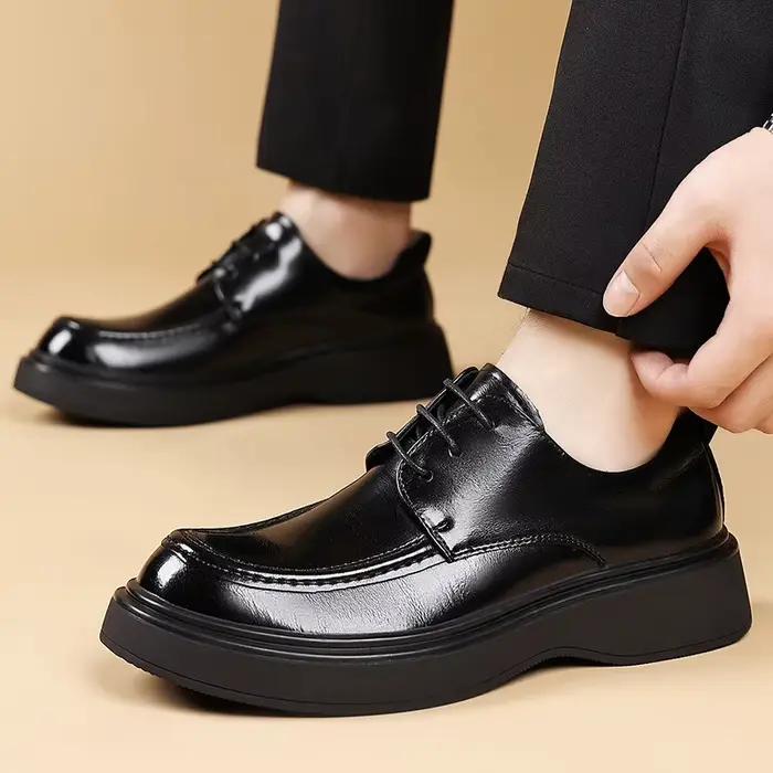 Chaussures à plateforme à grande tête pour hommes, chaussures Derby décontractées de styliste, coule