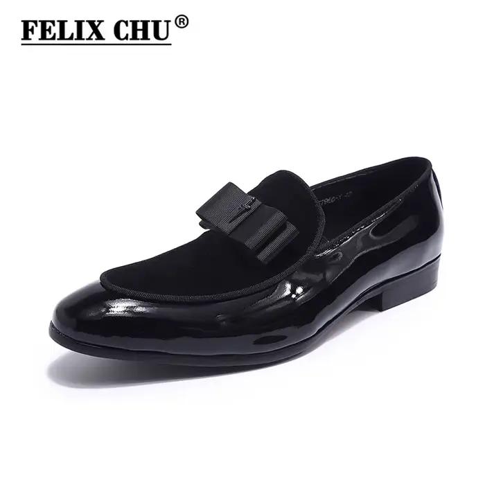 Mocassins de Luxe en Cuir Verni et Daim pour Homme, Chaussures à Enfiler avec Nministériels d Papill