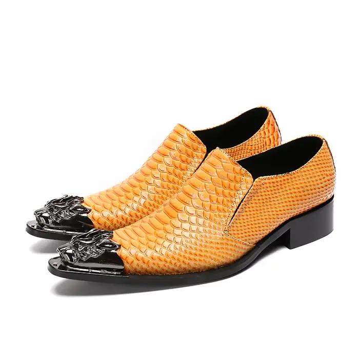 Christina Bella – chaussures en cuir véritable pour homme, style britannique, sans lacets, à la mode