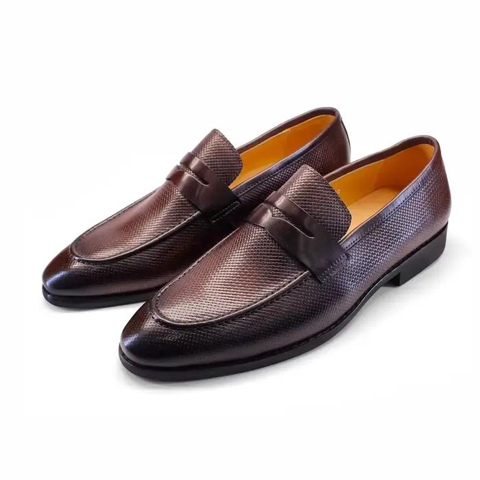 Mocassins confortables en cuir véritable, chaussures décontractées avec semelle en caoutchouc pour h