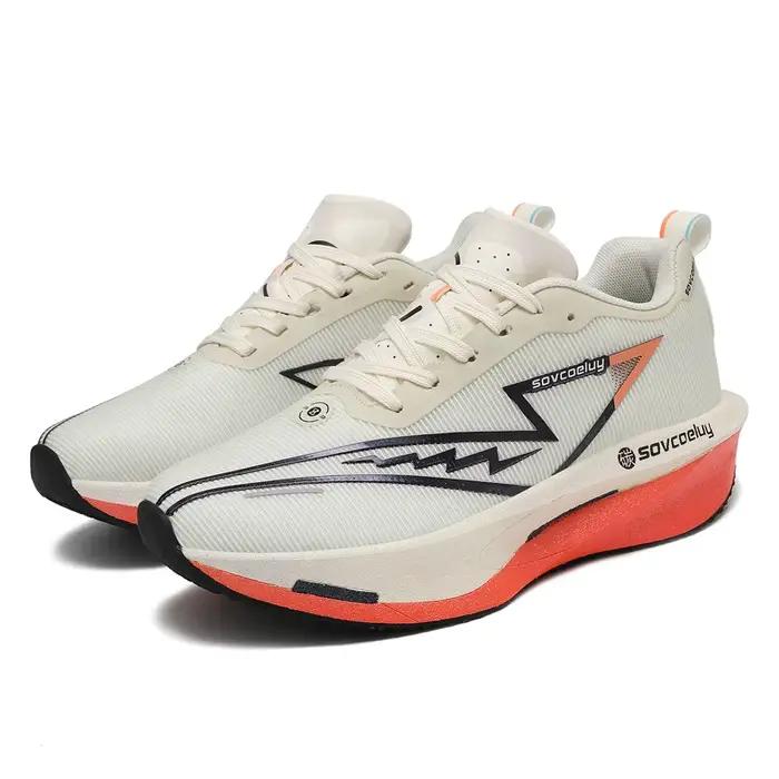 Chaussures de course avec plaque en carbone, spéciales marathon, respirantes, légères, confortables,