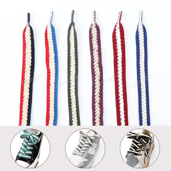 Lacets Lumineux en Coton pour Baskets de Qualité, 1.5cm, 100/120/140/160cm