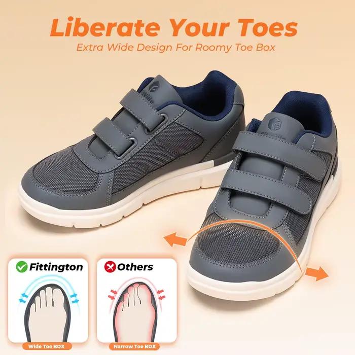 FitVille chaussures pour diabétiques pour hommes largeur Extra large chaussures pour personnes âgées
