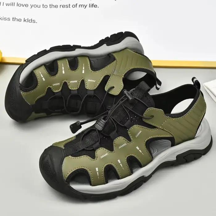 Sandales en cuir pour hommes Jumpmore Fashion 2026, chaussures de randonnée d'été pour l'extérieur, 
