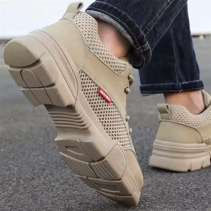 Chaussures de travail légères en acier pour hommes, chaussures de soudage de construction invisibles