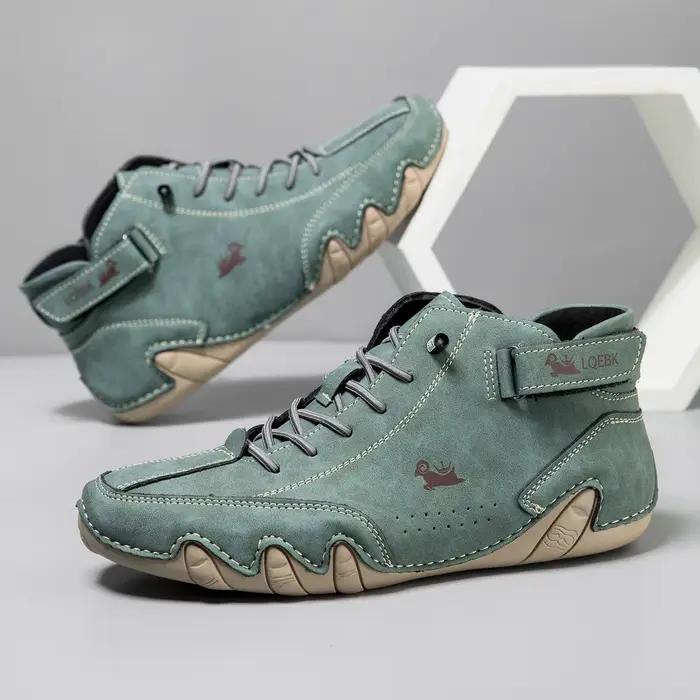 LDECK Chaussures décontractées en cuir pour hommes, baskets de mode, mocassins de marche d'extérieur