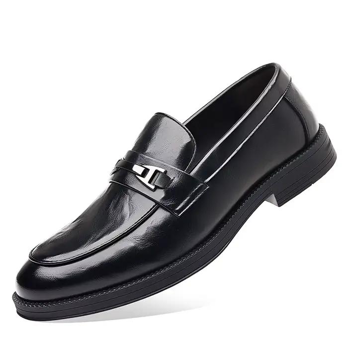 Mocassins d'affaires à enfiler pour hommes, chaussures en cuir de haute qualité, chaussures d'extéri