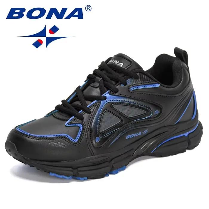 BONA nouveaux créateurs chaussures décontractées hommes de haute qualité semelle épaisse doux mode b