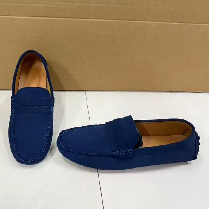 Mocassins souples coordonnants faits à la main pour hommes, chaussures de conduite légères, chaussur