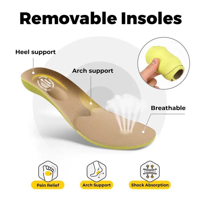 FitVille – Chaussons orthopédiques pour hommes à coupe large avec soutien de la voûte plantaire, res