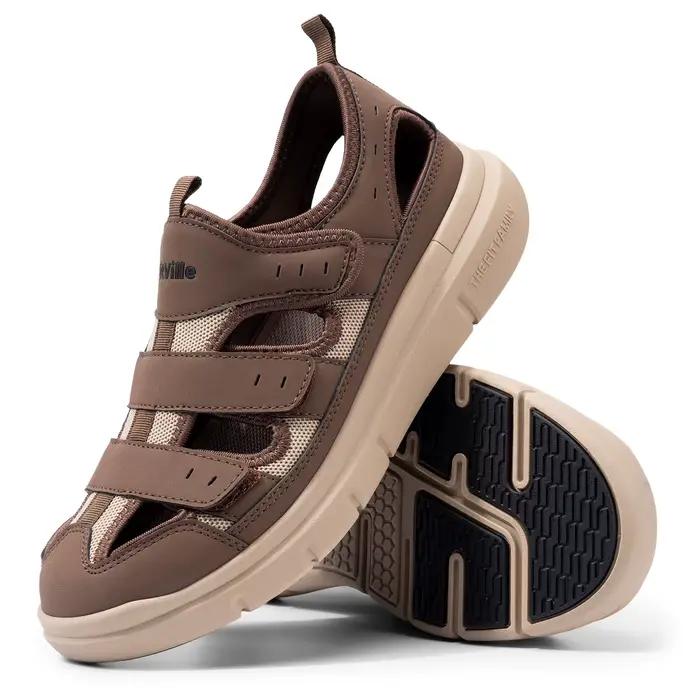 FitVille sandales pour hommes chaussures de diabète élargies chaussures décontractées pour hommes lé