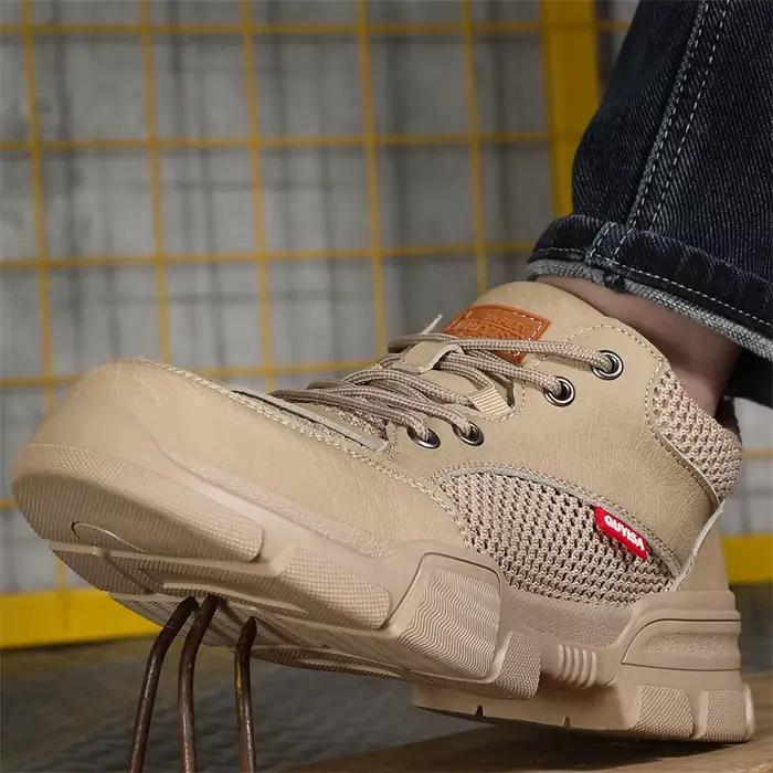 Chaussures de travail légères en acier pour hommes, chaussures de soudage de construction invisibles