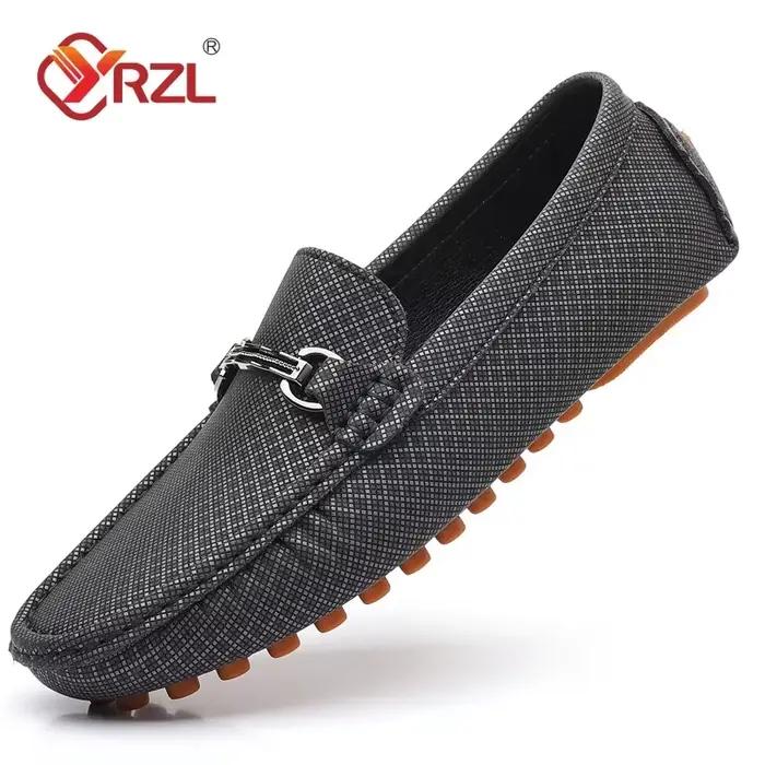 YRZL-Mocassins en cuir PU pour hommes, chaussures confortables et décontractées, faites à la main, d