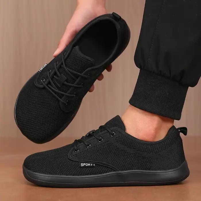 Chaussures d'été pour hommes, baskets bleues en maille respirante à pied large, confortables et déco