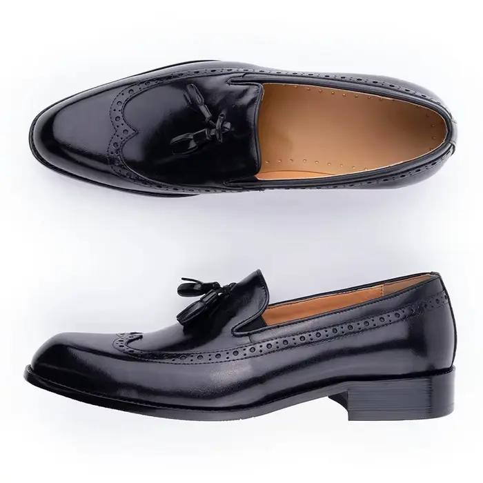 Mocassins en cuir de vache véritable pour hommes d'affaires, nouveau Style, couture faite à la main,
