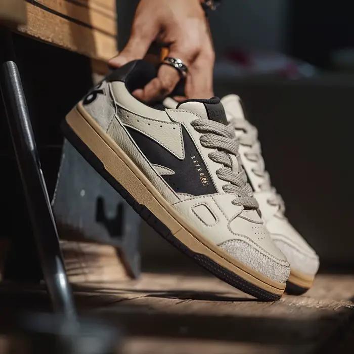 Maden rétro couleur bloc chaussures de Skate plate-forme épaisse semelle souple à lacets bout rond c