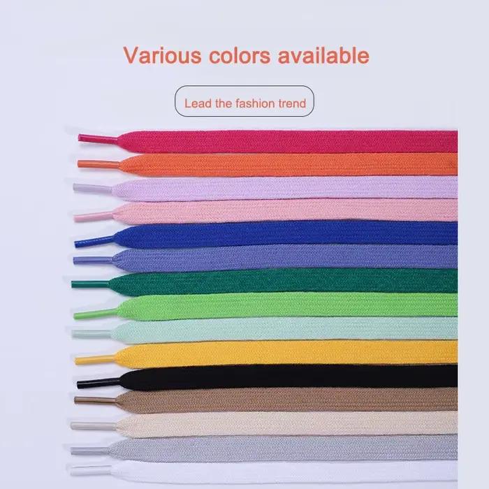 Lacets classiques en coton pour baskets plates, lacets de chaussures de Tennis, largeur 1CM 80/100/1
