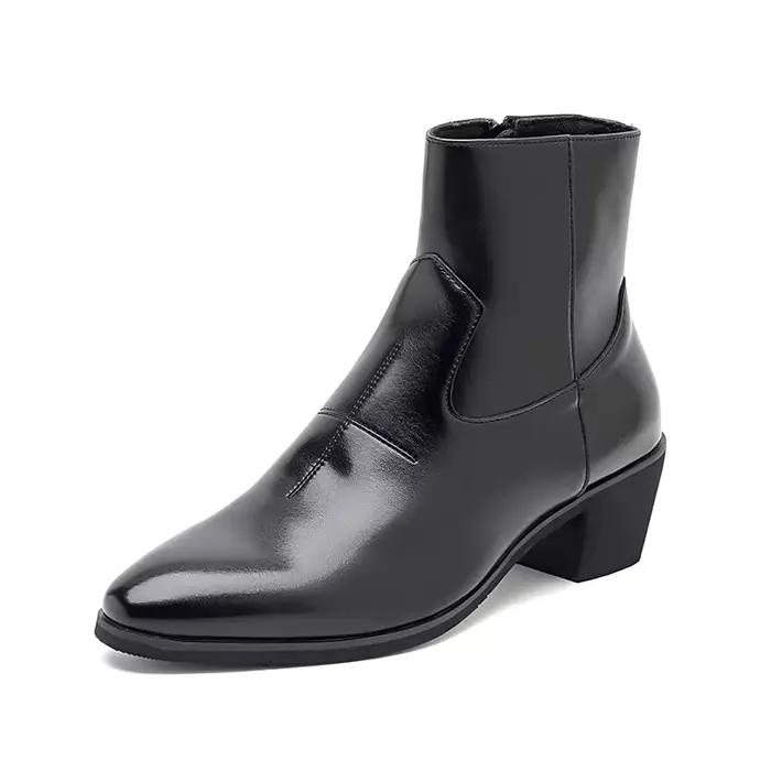 Nouvelle marque de luxe hommes bottines de créateur mode haut en cuir véritable Chelsea bottes robe 