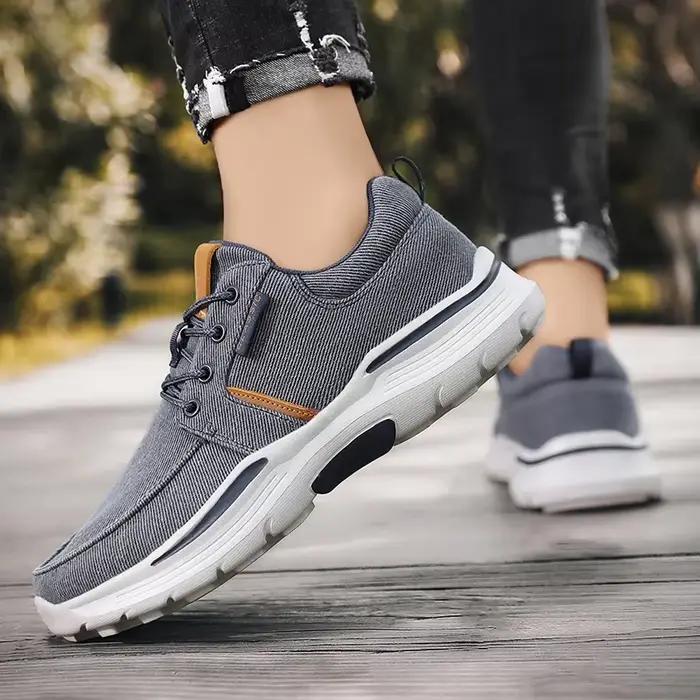 Mocassins respirants en toile pour hommes, chaussures décontractées, confortables, de marche en plei