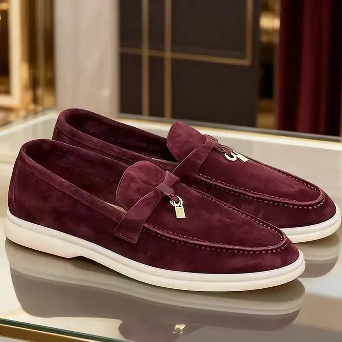 Chaussures Mocassins en daim, modèle élégant pour le bureau et le week-end