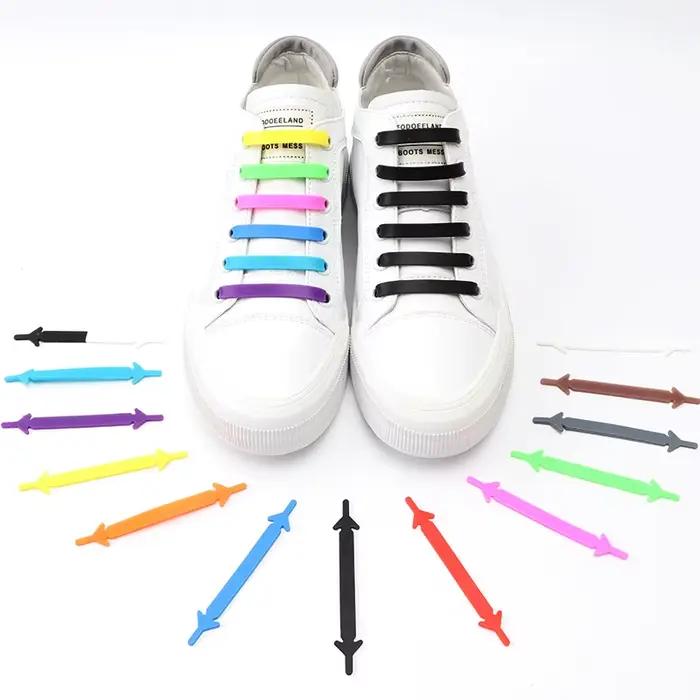 12 pièces lacets de chaussures élastiques pour baskets lacets extensibles en Silicone pas de lacet d