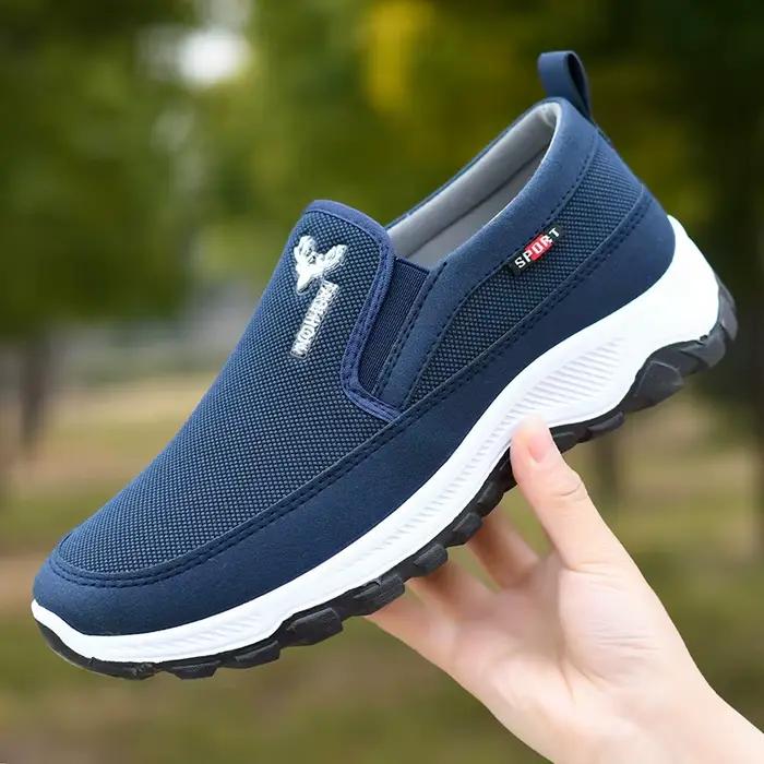 Hommes course randonnée baskets respirant orthopédique voyage tennis sans lacet confortable pour les