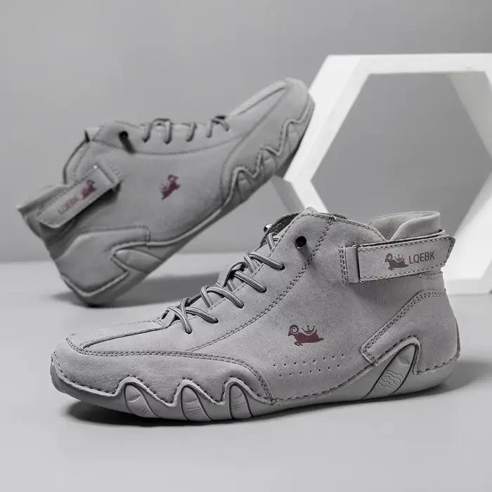 LDECK Chaussures décontractées en cuir pour hommes, baskets de mode, mocassins de marche d'extérieur