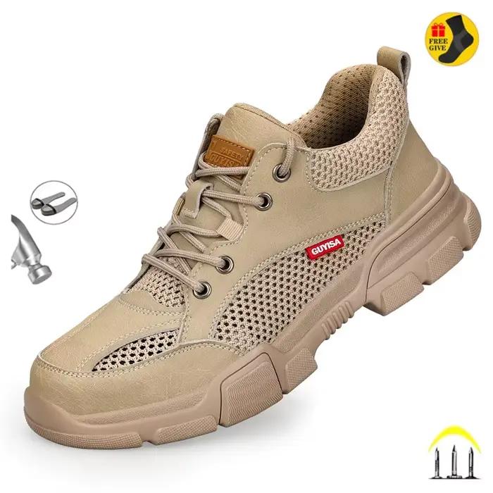 Chaussures de travail légères en acier pour hommes, chaussures de soudage de construction invisibles