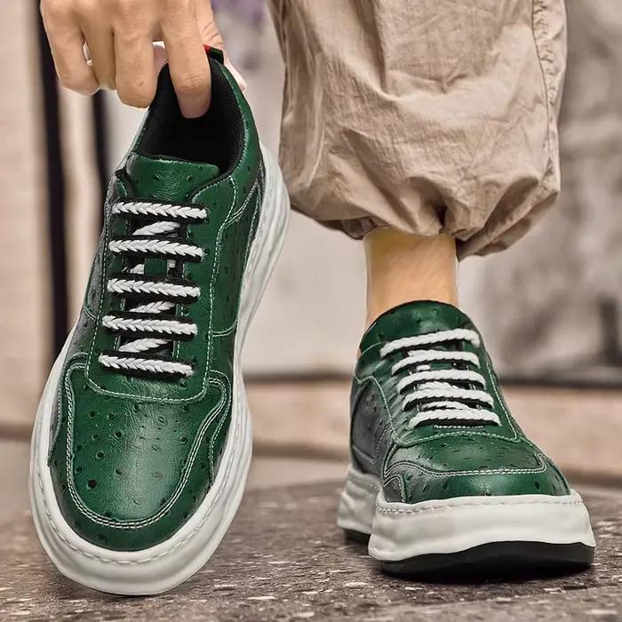 Vente chaude hommes chaussures de randonnée Europe amérique à semelles épaisses à la mode vert homme