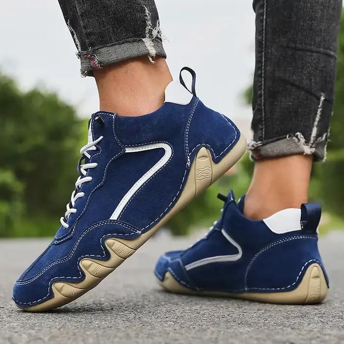 Hommes décontracté en cuir à la mode un pied mocassins marque baskets bateau chaussures bottes de ra