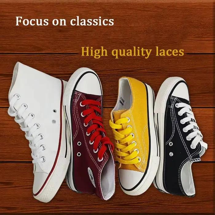 1 paire de lacets en coton baskets de Tennis lacets de chaussures toile lacet plat décontracté 80/10