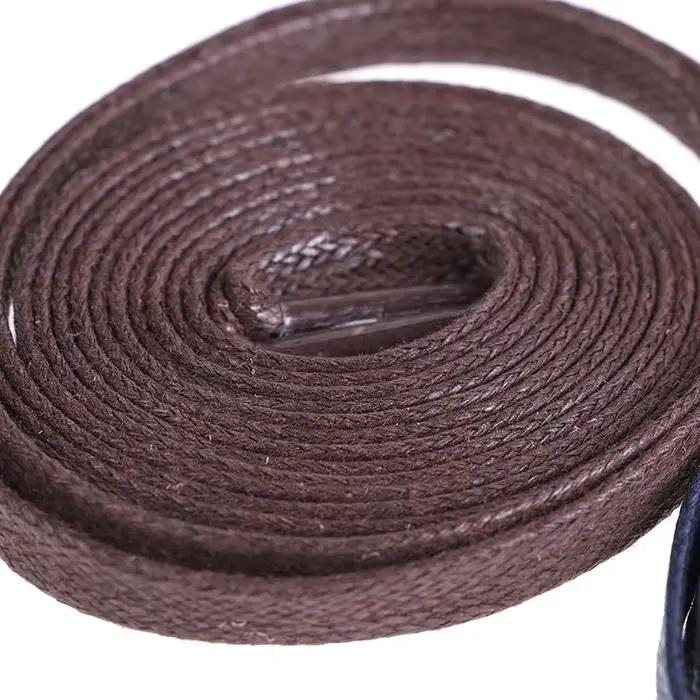 1 paire de lacets plats cirés en cuir imperméable chaussures décontractées lacets bottes unisexes lo