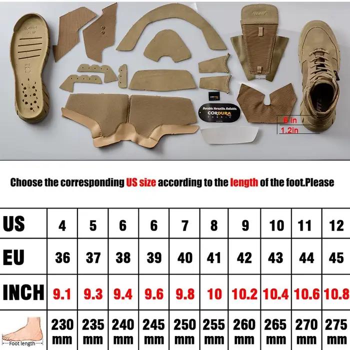 KIICEILING 208D, cuir de vache, bottes pour hommes, bottes tactiques de combat dans le désert, chaus