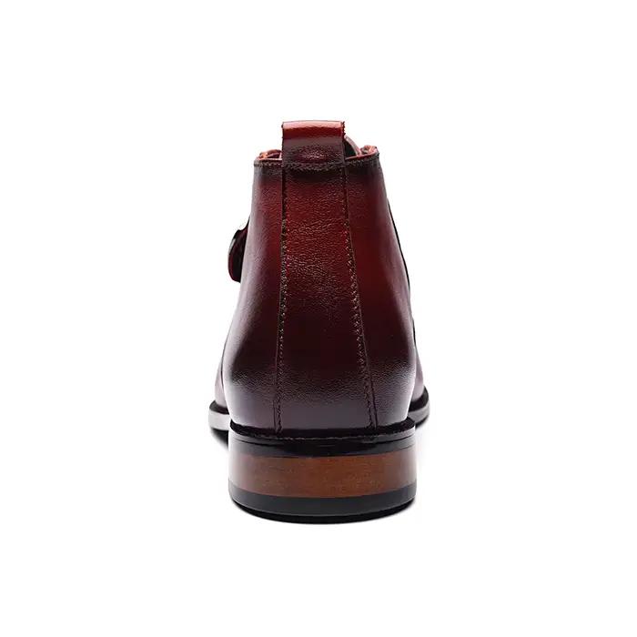 Hommes d'affaires Chelsea bottes hauteur augmenter semelle intérieure 6 cm formel en cuir de vache h