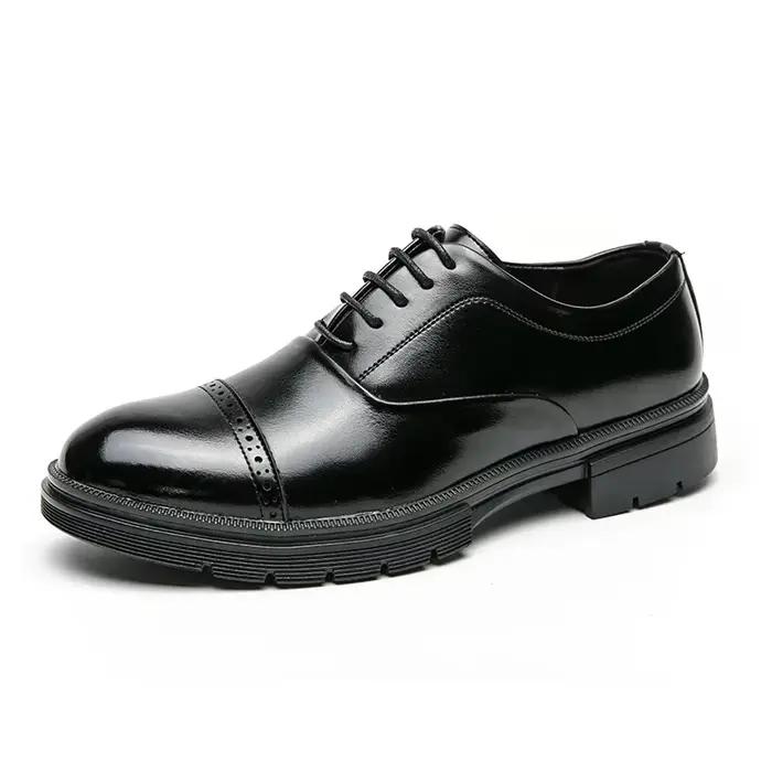 Luxe hommes plate-forme en cuir Oxford chaussures en cuir formelles hommes mode tendance à la main h