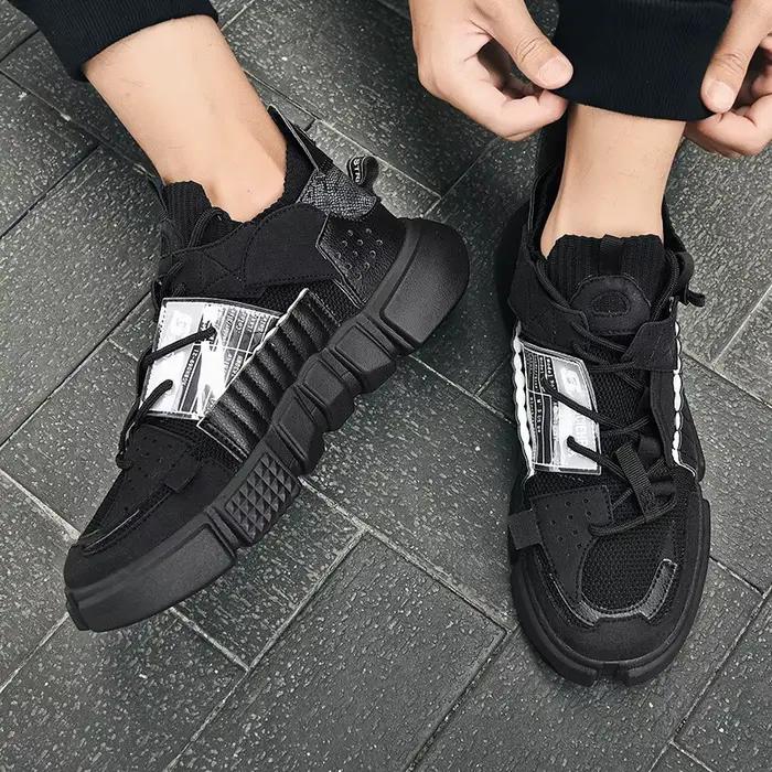 Baskets hommes Tenis respirant hommes chaussures décontractées 2023 été mâle Couple chaussures noir 