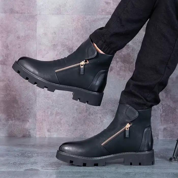 Bottes de cowboy à plateforme en cuir véritable pour homme, beau style de rue, style britannique, co