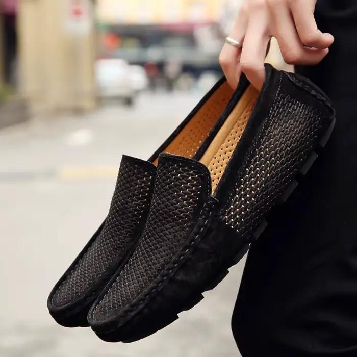 Mocassins en daim pour hommes, chaussures plates décontractées, mocassins de luxe pour hommes, chaus