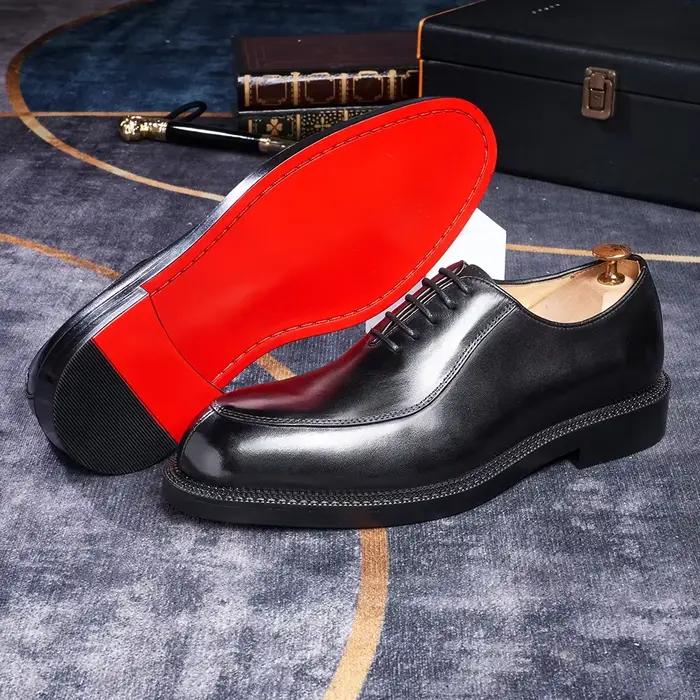 Chaussures élégantes à bout de style britannique en cuir véritable, chaussures pour hommes avec seme
