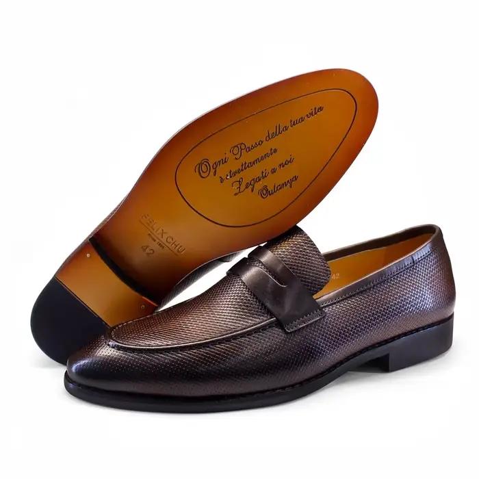 Mocassins confortables en cuir véritable, chaussures décontractées avec semelle en caoutchouc pour h
