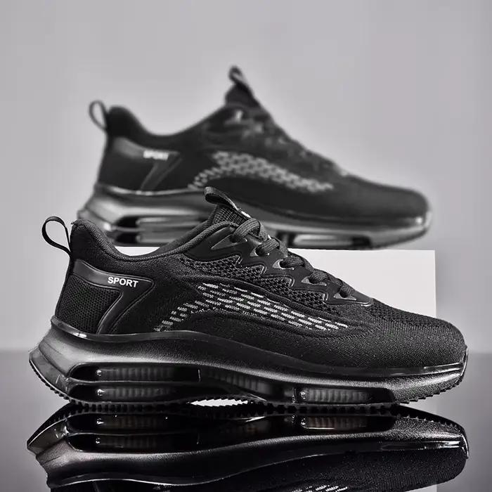 Baskets de haute qualité tendance pour hommes, chaussures de basket-ball à plateforme noire, décontr
