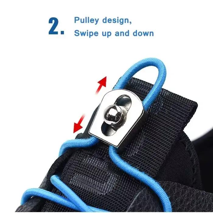 Lacets de Chaussures artificiel astiques en Métal pour Enfant et Adulte, Rapide, Paresseux, 1 Paire